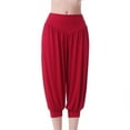 thumbnail image 1 of VERUGU Capris Pants for Women Loose High Waist Wide Leg Pants Workout Out Leggings Casual Trousers Yoga Gym Pants Red M, 1 of 5