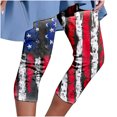 thumbnail image 1 of VERUGU Capris Pants for Women Summer Casual Elastic Waist Independence Day Printed Cropped Pants Black S, 1 of 5