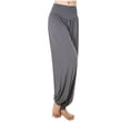thumbnail image 1 of VERUGU Casual Pants for Women Modals Pants Loose Mid Waist Solid Straight Leg Loose Full-Length Pants Lantern Pants Dance Pants Athletic Gym Running Yoga Pants Summer Trendy Outfits Dark Gray M, 1 of 4