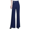thumbnail image 1 of VERUGU Dress Pants Women Wide Leg Pants High Waisted Business Work Trousers Long Straight Suit Pants Casual Loose Solid Comfortable Office Dress Pants Slack Summer Outfits Blue XL, 1 of 7