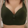thumbnail image 1 of VERUGU Everyday Bras for Women Comfort Solid Wirefree OnePiece Bra Gathering Underwear Bras No Underwire Army Green M, 1 of 4
