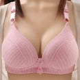 thumbnail image 1 of VERUGU Everyday Bras for Women Comfort Solid Wirefree OnePiece Bra Gathering Underwear Bras No Underwire Pink A XL, 1 of 4