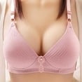 thumbnail image 1 of VERUGU Everyday Bras for Women Comfort Solid Wirefree OnePiece Bra Gathering Underwear Bras No Underwire Pink S, 1 of 6