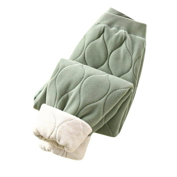 VERUGU Fall Winter Kids Boys Fleece Thickening Warm Solid Pants Elastic Waist Casual Pants with Pocket Green 7 Years