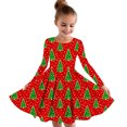 thumbnail image 1 of VERUGU Girls Dresses Children Kids Fall Winter Christmas Printed Princess Dress Long Sleeve Round Neck Dress 4-14 Years, 1 of 4