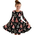 thumbnail image 1 of VERUGU Girls Dresses Children Kids Fall Winter Christmas Printed Princess Dress Long Sleeve Round Neck Dress 4-14 Years, 1 of 4