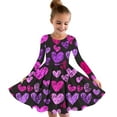 thumbnail image 1 of VERUGU Girls Dresses Children Kids Fall Winter Heart Printed Princess Dress Long Sleeve Round Neck Dress 4-14 Years, 1 of 4