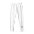 thumbnail image 1 of VERUGU Girls Leggings Childs Spring Fall Cute Bear Kids Long Pants Toddler Cotton Warm Full Length Pants Overalls White 4 Years, 1 of 3
