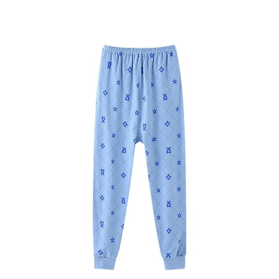 VERUGU Girls Leggings Fall Winter Casual Boys Kids Warm Pants Loose Fitting Solid Home Pants Sleeping Pants Light Blue 8 Years