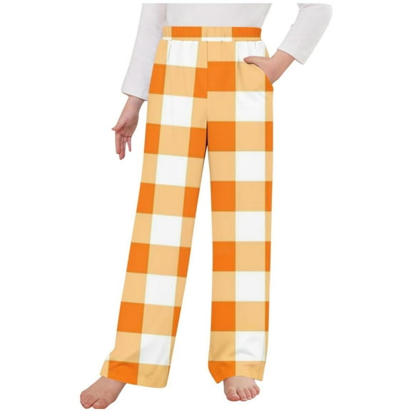 VERUGU Girls Pants Kids Sports Pants Boys Quick Drying Pants Kids Thin Pants Wearing Lantern Long Pants Orange 11 Years
