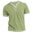 thumbnail image 1 of VERUGU Henley Shirts for Men Top Shirt Slim Short Sleeve Lapel Casual Sports Bottom Shirt T-shirt Top Green S, 1 of 6