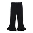 thumbnail image 1 of VERUGU Kids Spring Fall Solid Baby Ruffled Flared Long Pants Cotton Cute Versatile Full Length Pants Black 2 Years, 1 of 4