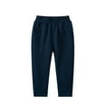 thumbnail image 1 of VERUGU Kids Spring Fall Solid Color Comfort Boys and Girls Baby Elastic Waist Long Pants Cotton Cute Full Length Pants Dark Blue 5 Years, 1 of 3