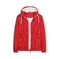 thumbnail image 1 of VERUGU Men's Lightweight Jackets Solid Thin Fall Outdoor Windbreaker Slim Long Sleeve Hooded Sun Protection Outwear Coat Red S, 1 of 4