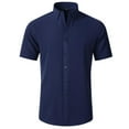 thumbnail image 1 of VERUGU Mens Shirts Casual Fashion Business Short Sleeve Turndown Collar Button Shirt Blouse Navy S, 1 of 4