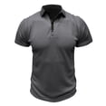 thumbnail image 1 of VERUGU Mens Shirts Casual Fashion Short Sleeve Stripe Printing Turndown Collar Button Shirt Blouse Gray S, 1 of 6
