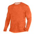 thumbnail image 1 of VERUGU Mens Shirts Casual Long Sleeve Slim Crew Neck Solid Color Pullover Fall Winter Trendy Plain Basic Tops Blouses Orange 4XL, 1 of 4