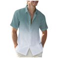 thumbnail image 1 of VERUGU Mens Shirts Fashion Gradient Color Turndown Collar Breathable Tops Short Sleeve Casual Comfortable Blouse Shirt Army Green XXL, 1 of 6