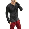thumbnail image 1 of VERUGU Mens Shirts Lightweight Breathable Solid Color Casual Fashion V Neck Long Sleeve Fit Autumn Winter Vintage T-Shirt Black XXL, 1 of 3