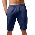 thumbnail image 1 of VERUGU Mens Shorts Casual Solid Pocket Elastic Waist Straight Half Shorts Pants Sport Pants Navy 4XL, 1 of 6