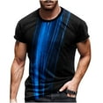 thumbnail image 1 of VERUGU Mens T-Shirts Casual Round Neck Digital Printing Pullover Fitness Sports Shorts Sleeve T-Shirt Blouse Blue L, 1 of 5