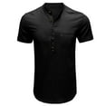 thumbnail image 1 of VERUGU Mens T-Shirts Casual Solid Fashion Pullover Round Neck Short Sleeve T-Shirt Blouse Black M, 1 of 4