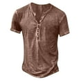 thumbnail image 1 of VERUGU Mens T-Shirts Casual Solid Fashion Pullover Round Neck Short Sleeve Tops Blouse Coffee 4XL, 1 of 6