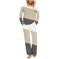 thumbnail image 1 of VERUGU Pajamas for Women Set Long Sleeve Pleated Top Long Pants with Pocket 2 Piece Outfits Loungewear Nightwear Sleepwear, 1 of 6