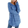 thumbnail image 1 of VERUGU Plus Size Tunic Tops for Women Long Sleeve Loose Fits T-Shirt Blouse Loose Irregular Hem Casual Sweatshirt Shirt Tops for Lady Blue 3XL, 1 of 3