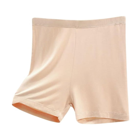 VERUGU Shorts for Women Casual Fashion Solid Color High Waist Leggings Thin Shorts Three-quarter Pants Home Pants Beige L