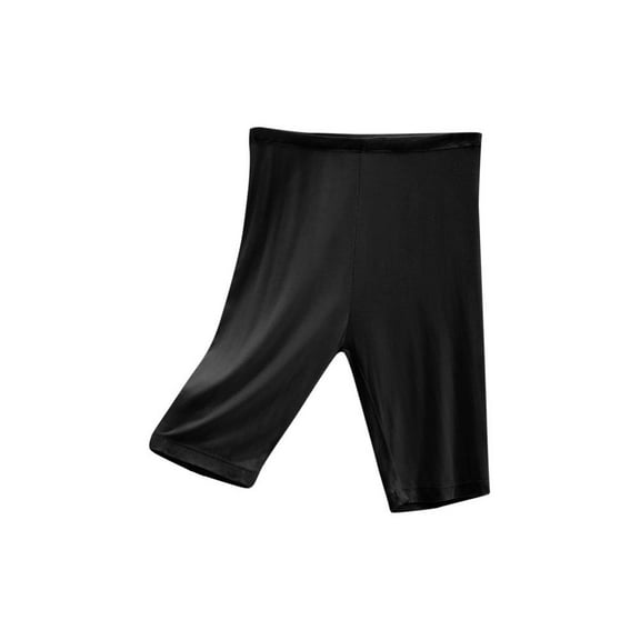 VERUGU Shorts for Women Casual Fashion Solid Color High Waist Leggings Thin Shorts Three-quarter Pants Home Pants Black L