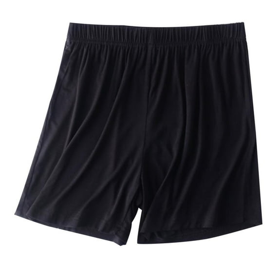 VERUGU Shorts for Women Summer Elastic Waist Thin Quarter Shorts Color Thin Style Casual Pajamas Loose Size Home Pants Black L