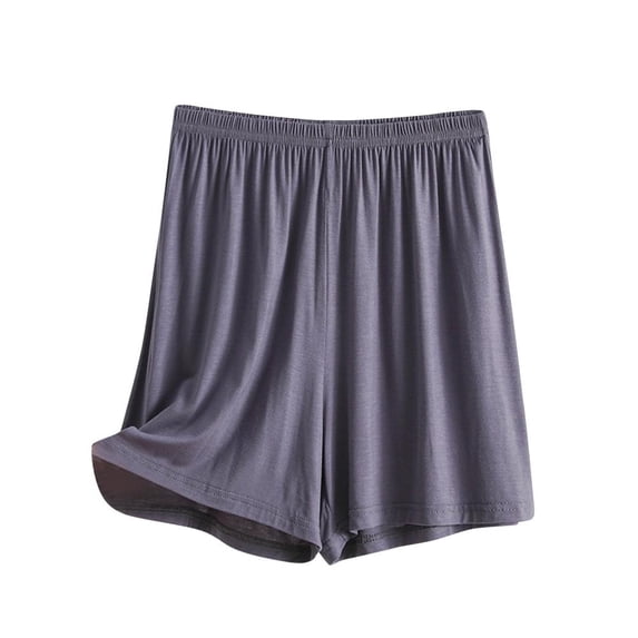 VERUGU Shorts for Women Summer Elastic Waist Thin Quarter Shorts Color Thin Style Casual Pajamas Loose Size Home Pants Gray XXL