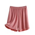 thumbnail image 1 of VERUGU Shorts for Women Summer Elastic Waist Thin Quarter Shorts Color Thin Style Casual Pajamas Loose Size Home Pants Pink 3XL, 1 of 6