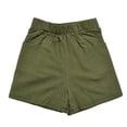 thumbnail image 1 of VERUGU Shorts for Women Summer Wide Leg Pants Solid Cotton Crepe Thin High Waist Loose Casual Pockets Shorts Army Green M, 1 of 5