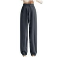 thumbnail image 1 of VERUGU Sweatpants Women's Plush Sports Solid Color Leggings Loose Casual Sanitary Pants Straight Tube Large Size Long Pants Dark Gray S, 1 of 1