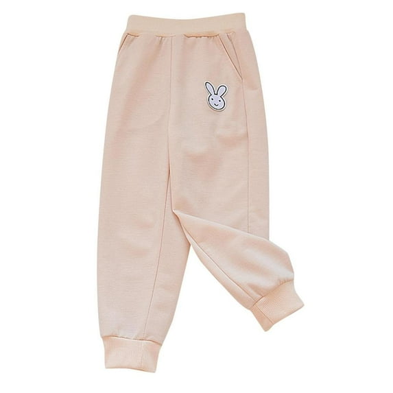 VERUGU Toddler Boys Girls Spring Summer Pants Elastic Waist Bear Print Sleepwear Casual Solid Color Long Pants Khaki 1 Years