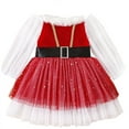 thumbnail image 1 of VERUGU Toddler Dress Christmas Girls New Sleeve Long Sleeve Round Neck Plaid Dress Red 18 Months, 1 of 8