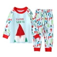 thumbnail image 1 of VERUGU Toddler Fall Outfits Children Kids Boys Girls Winter Christmas Santa Letter Print Warm Sweatshirt Pants Outfits, 1 of 7