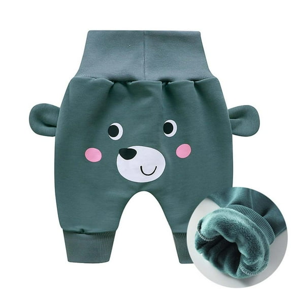 VERUGU Toddler High Waist Cute Print Casual Long Pants for Boy and Girl Baby Belly Butt Pants Green 3 Months