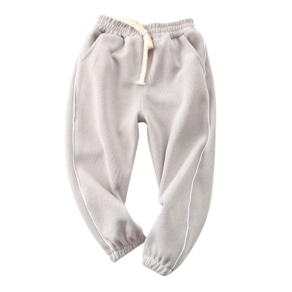 VERUGU Toddler Kids Boys Fall Winter Fleece Candy Color Solid Loungewear Casual Kids Sports Long Pants Gray 3 Years