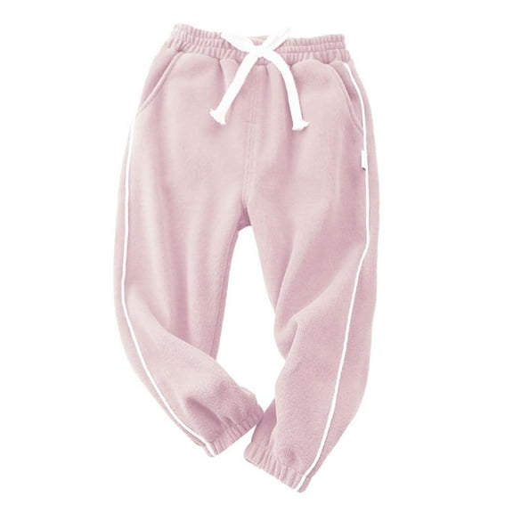 VERUGU Toddler Kids Boys Fall Winter Fleece Candy Color Solid Loungewear Casual Kids Sports Long Pants Pink 2 Years
