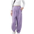 thumbnail image 1 of VERUGU Toddler Kids Boys Fall Winter Fleece Candy Color Solid Loungewear Casual Kids Sports Long Pants Purple 8 Years, 1 of 5