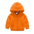 thumbnail image 1 of VERUGU Toddler Kids Zip Up Hoodie Long Sleeve Jacket Hooded Sweatshirt Child Boy Girl Solid Casual Tops Fall Winter Outfit Orange 4 Years, 1 of 3