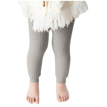 VERUGU Toddler Leggings Baby Thickened Fleece Long Pants Solid Color Vertical Baby Warm Leggings Plush Girl Warm Pants Gray 3 Years