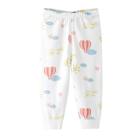 VERUGU Toddler Leggings Spring Fall Cotton Baby Pants Casual Cute Print Straight-Leg Long Pants Loungewear for Boys Girls Multicolor 1 Years