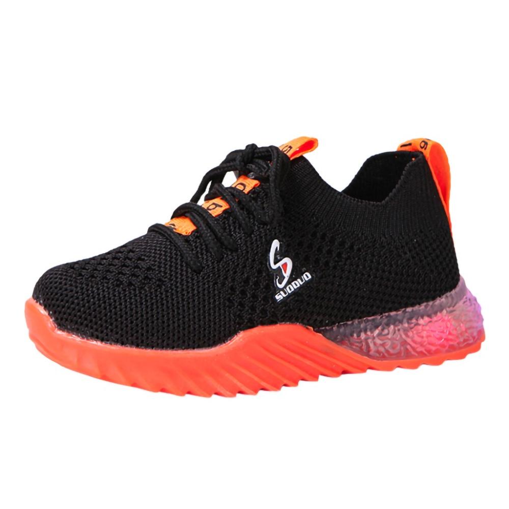 Kids Luminous Sneakers – LED Light Up Mesh Shoes For Boys & Girls, Casual Sport Shoes For Toddlers (Pink, Size 2-2.5 Years)