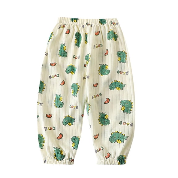 VERUGU Toddler Sweatpants Kids Summer Printed Boys and Girls Baby Long Pants Cute Pants Overalls Mosquito Proof Pants Green 2 Years