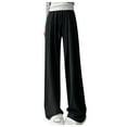 thumbnail image 1 of VERUGU Trousers Women's Plush Wide Leg Pants with High Waistline Drape and Straight Tube Loose Fitting Casual Knitted Straight Tube Pants Black XXL, 1 of 1