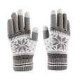 thumbnail image 1 of VERUGU Winter Gloves Women Christmas Jacquard Snowflake Plus Velvet Thickened Warm Gloves Knitting Wrist Touchable Screen Gloves Gray Free Size, 1 of 4